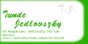 tunde jedlovszky business card